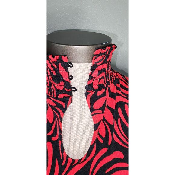 Style & Co. Red & Black Short Sleeve Mock Turtleneck Top Size S - Picture 7 of 9